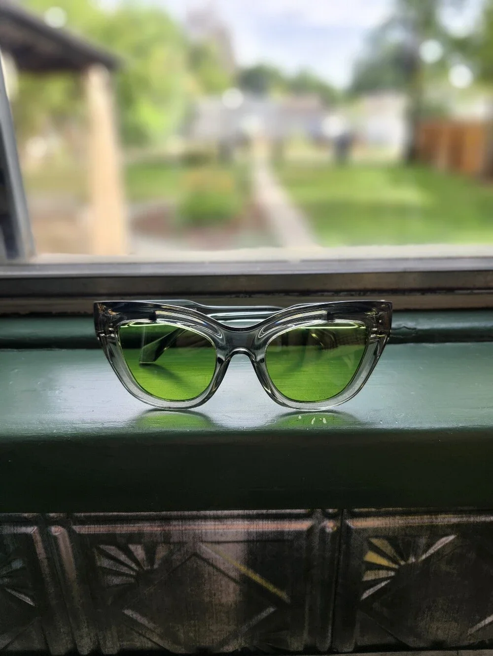 Ryan Simkhai GREEN Cat Eye Sunglasses